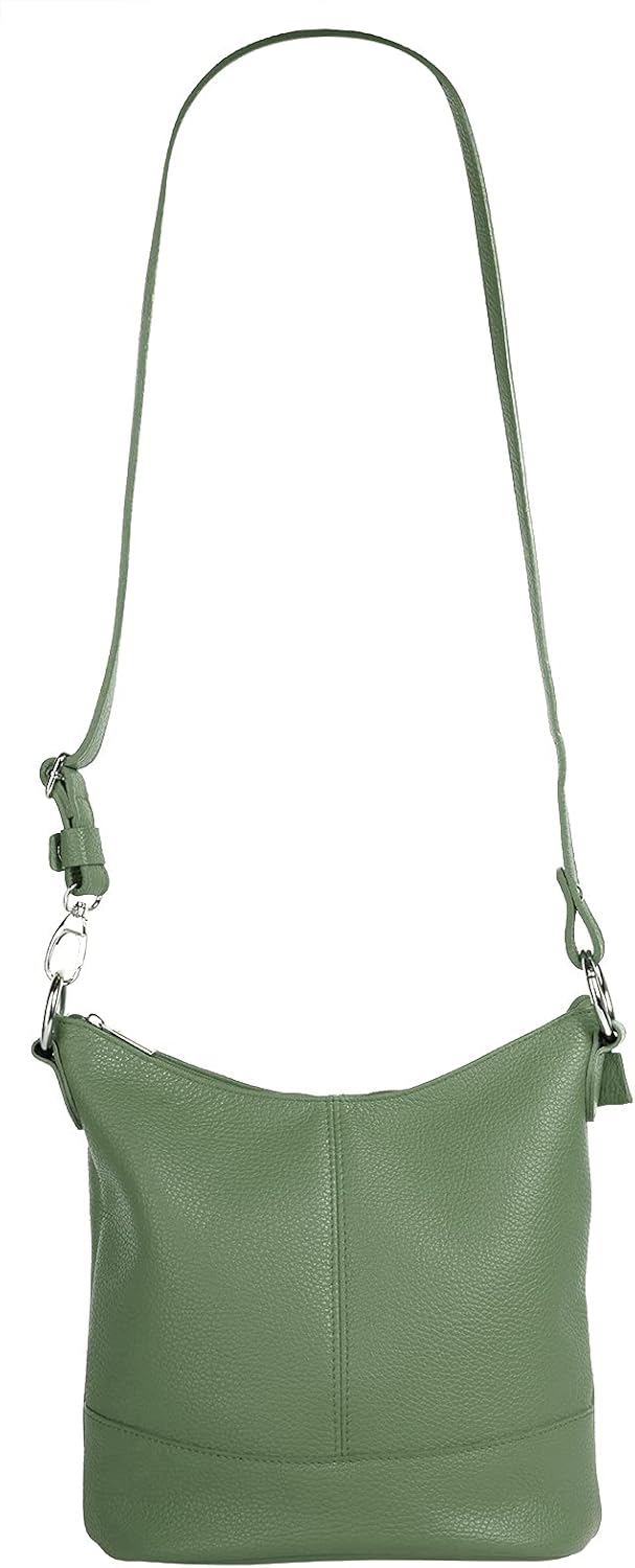 Umhängetasche Echt Leder Damen Made in Italy, Handtasche, Schultertasche, Crossbody Bag aus Leder 02