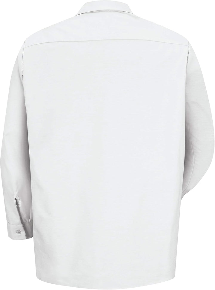Red Kap Herren Performance Tech Langarmshirt Arbeitshemd mit Knopfleiste (1er Pack) M Weiss, M Wei&#