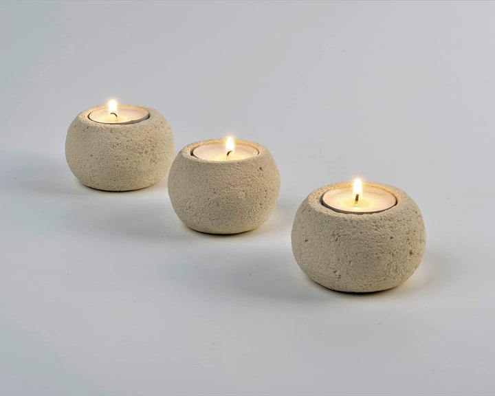 Set mit 3 Teelichthaltern PALLINA, Home Decor aus Matratze, typische Handwerkskunst. Handmade Produc