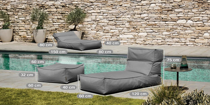 Blomus Outdoor-Lounger -Stay- Sonnenliege Bodenkissen Wasserfest (Stone) Stone One size, Stone One s