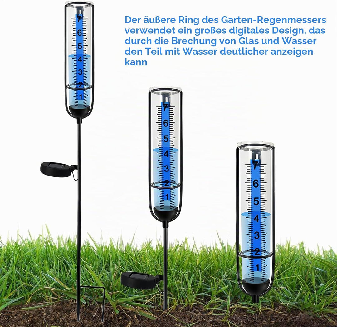 Regenmesser für Garten Frostsicher: Professionelle Regenmesser, Solarenergie Regenmesser Outdoor Reg