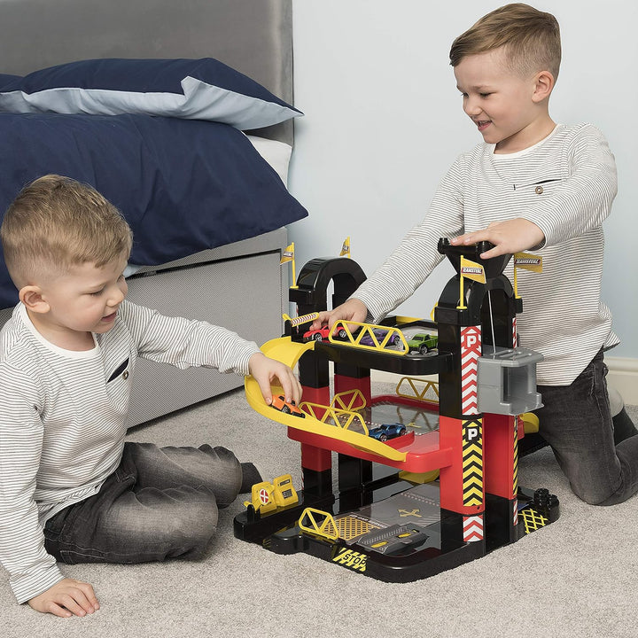 Teamsterz 1416475 3 Spielset 3-stöckiges Parkhaus mit 5 Autos, für 3–6 Jahre Level 3, Level 3