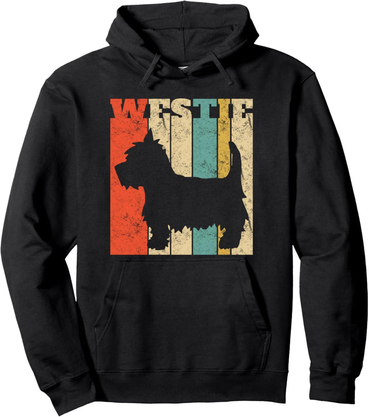 Retro, West Highland Terrier Hund, Westie Pullover Hoodie