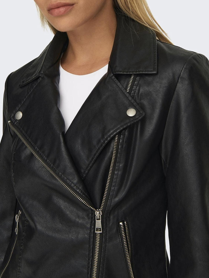 ONLY Female Kunstlederjacke ONLGEMMA Kunstlederjacke 32 Schwarz, 32 Schwarz