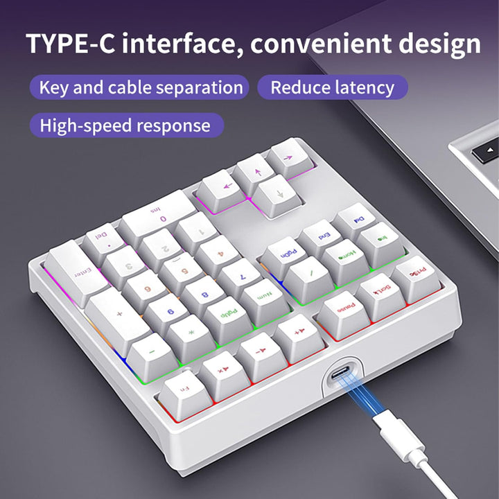 Tosuny Mechanischer Nummernblock, USB verkabelter Nummernblock mit RGB Hintergrundbeleuchtung, 34 Ta