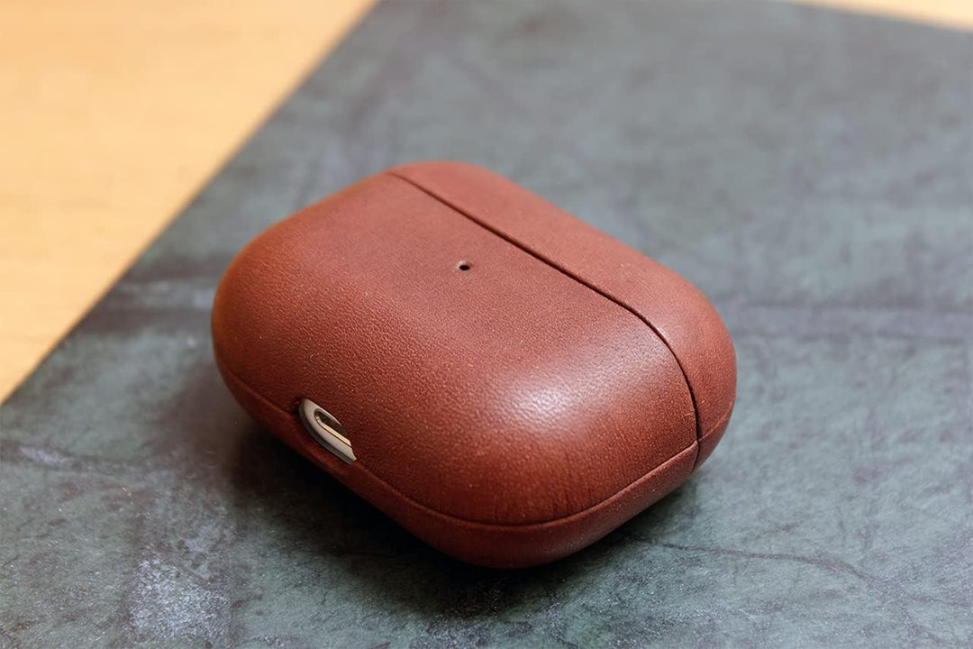 AirPod Pro Case, Hülle für AirPods - Pflanzlich Gegerbtes Leder Handmade in Germany Dunkelbraun (Air