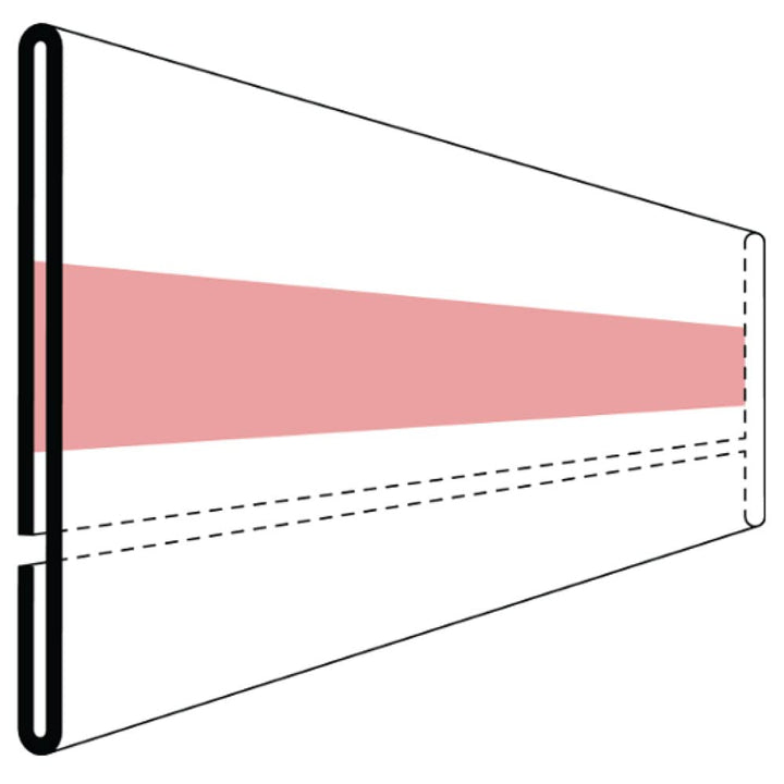 Etikettenhalter selbstklebend (mit verkürzter Rund nach vorne gebogener Vorderseite, 210x100mm) 210x