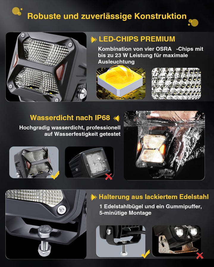 CO LIGHT 3 Zoll LED Zusatzscheinwerfer 48W Arbeitsscheinwerfer 12v 24V IP68 LED Scheinwerfer Für Mot