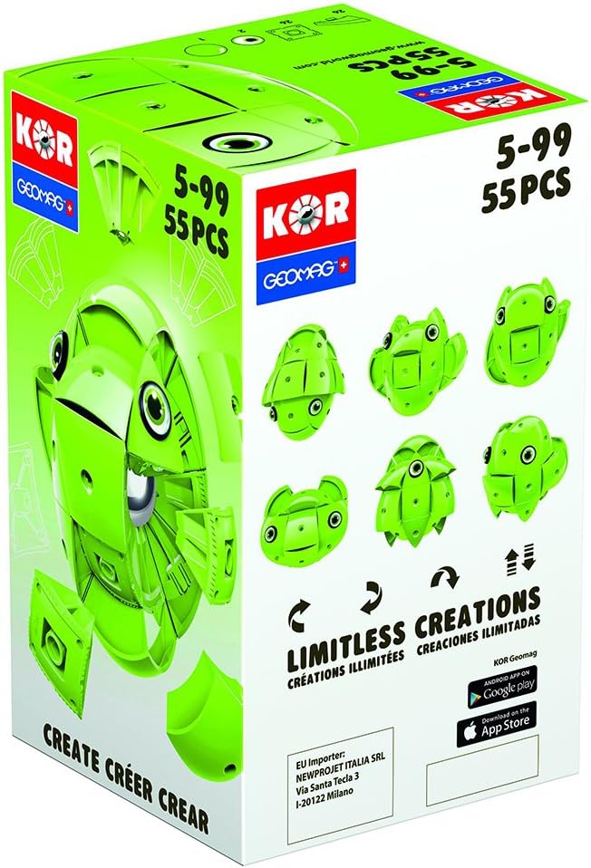 Geomag 672 - Konstruktionspielzeug, KOR Basic, grün, grün