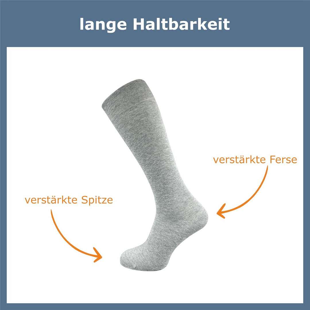 GAWILO Damen &amp; Herren Kniestrümpfe (4 Paar) lange Socken mit Komfortbund aus 80% Baumwolle | kein Ve
