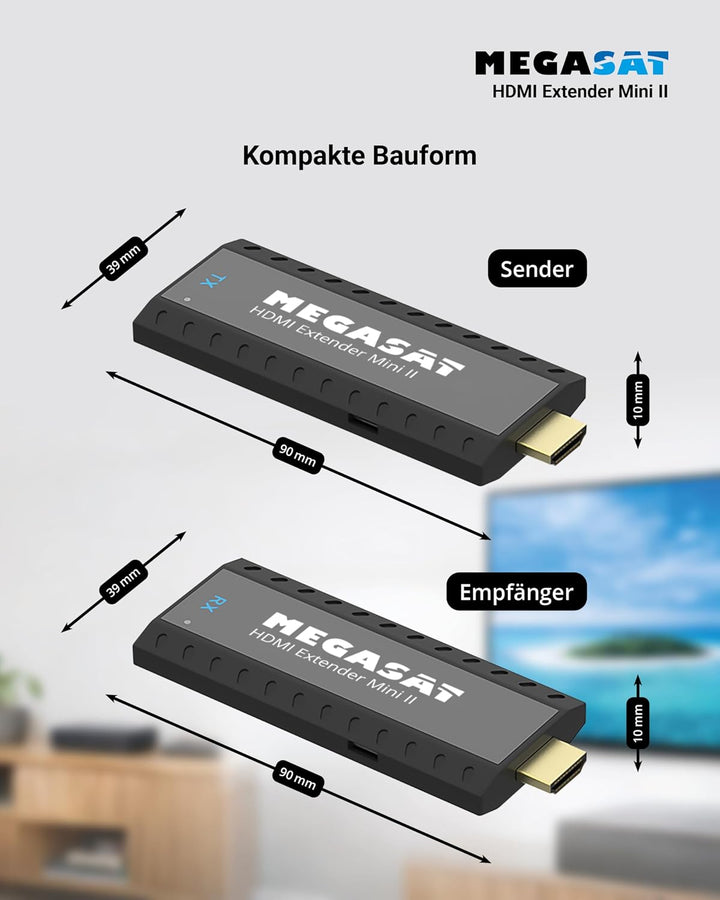 MegaSat Mini II HDMI Extender 30 m 5.8 GHz 1920 x 1080 Pixel