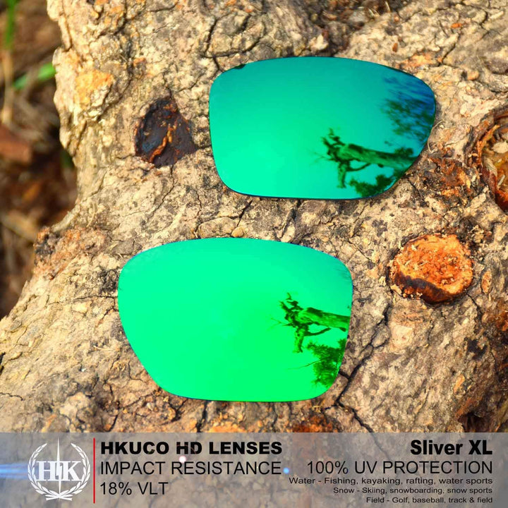 HKUCO Reinforce Ersatz-Brillengläser für Oakley Sliver XL Rot/Blau/Grün Sonnenbrille