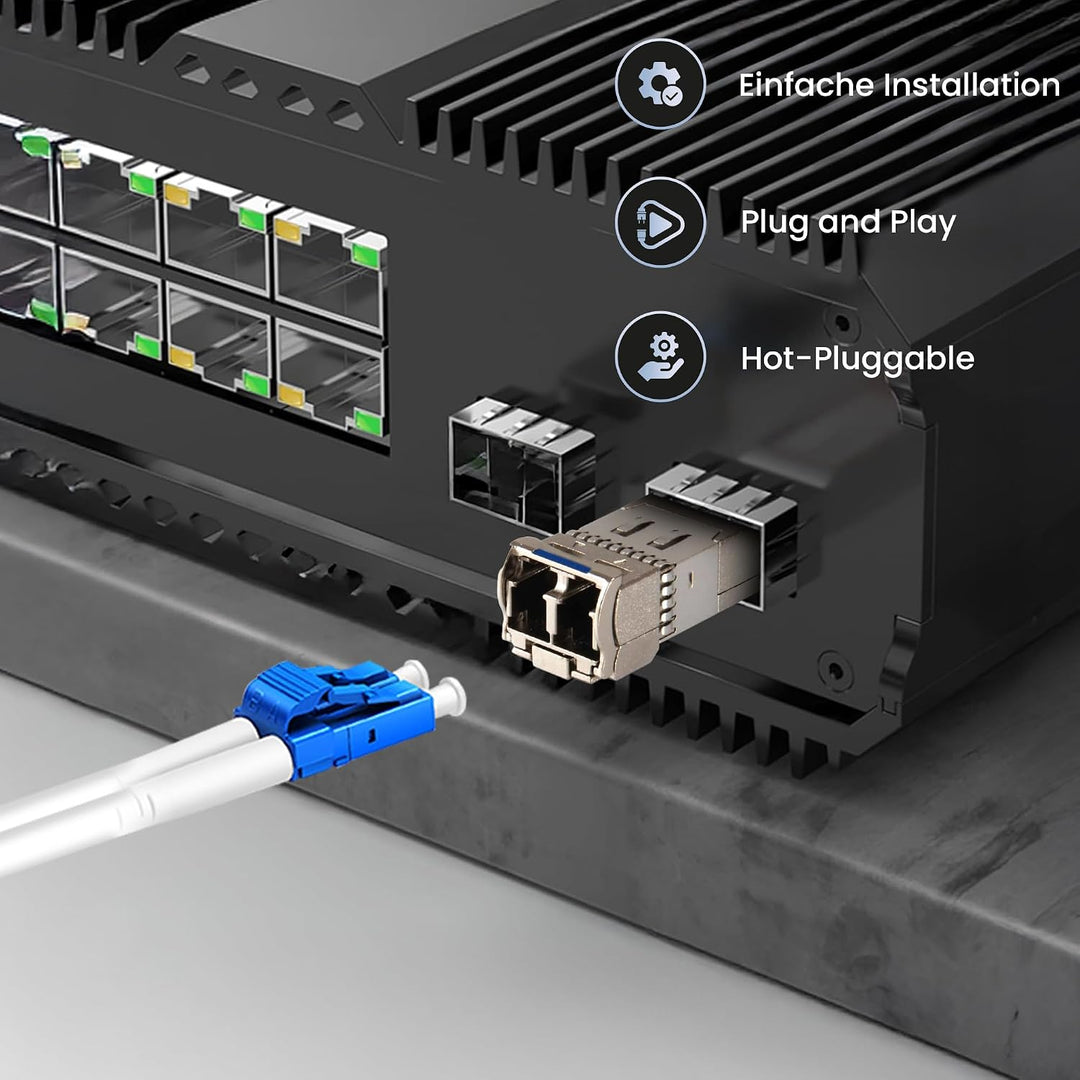Extralink SFP Modul 10G LC Duplex Multimode 1310 nm 10KM MSA-kompatibel – Für HP, ARUBA, Switches, R
