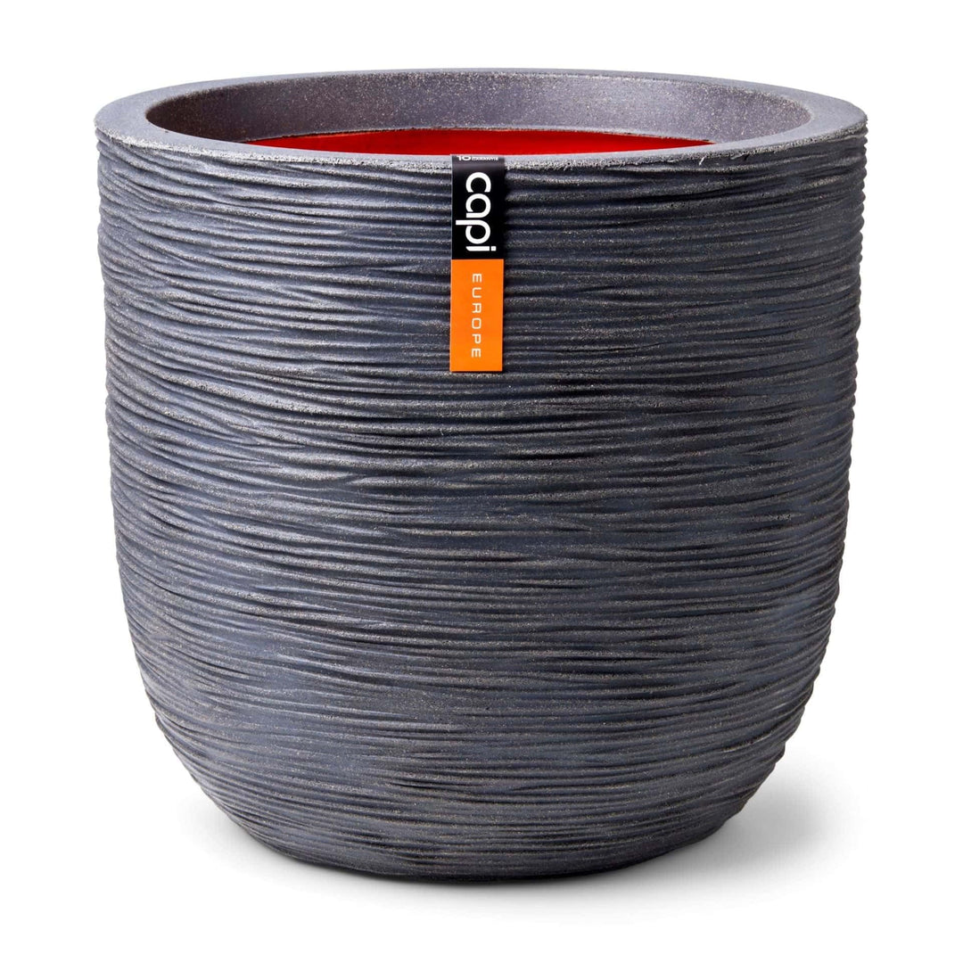 Capi Europe - Blumentopf Kugel Rib NL - 55x53 - Dunkelgrau - Öffnung Ø46 - Blumentopf für den Innen-