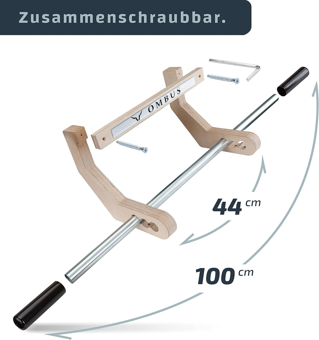 Klimmzugstange Holz I Made in Germany I stabile Reckstange Türrahmen ohne Schrauben I Pull Up Bar un