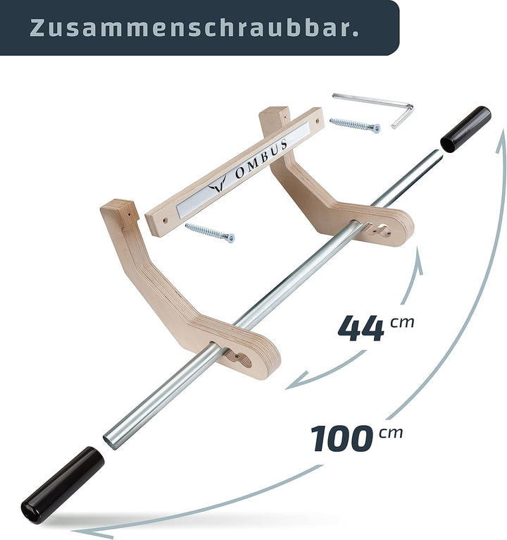 Klimmzugstange Holz I Made in Germany I stabile Reckstange Türrahmen ohne Schrauben I Pull Up Bar un