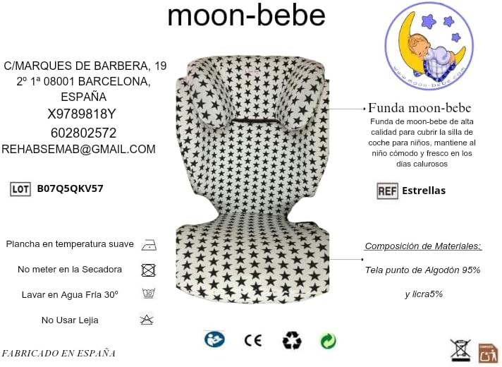 MOON-BEBE cover voor romer kid plus witte zool (met ster)