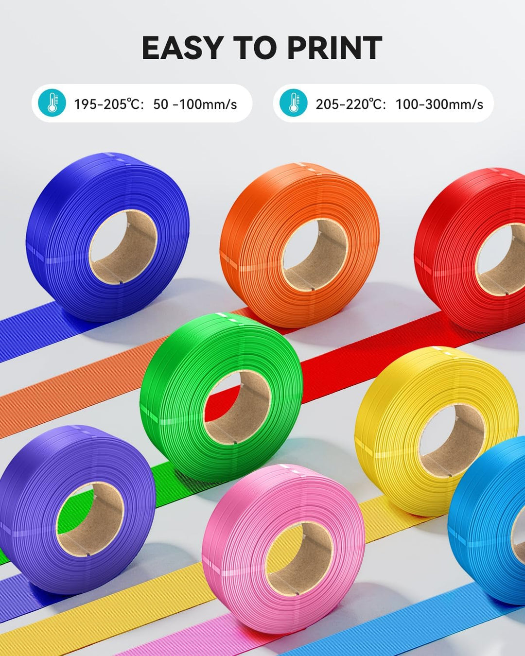 SUNLU PLA+ Filament Refill 1.75mm 4KG, PLA Plus 3D Drucker Filament Bündel, No-Spule Filament PLA Re