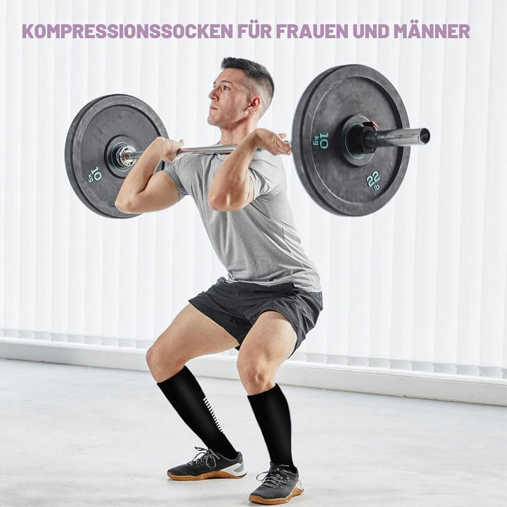 LEOSTEP Kompressionsstrümpfe für Männer und Frauen (6 Paar) – Kompressionssocken für Alltag, Reise,