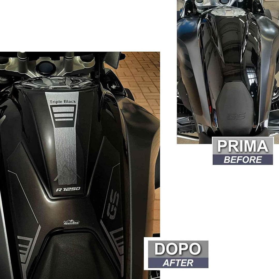 Resin Bike Motorrad-Aufkleber kompatibel mit BMW R 1250 GS Triple Black 2021 2022 Tankschutz vor Stö