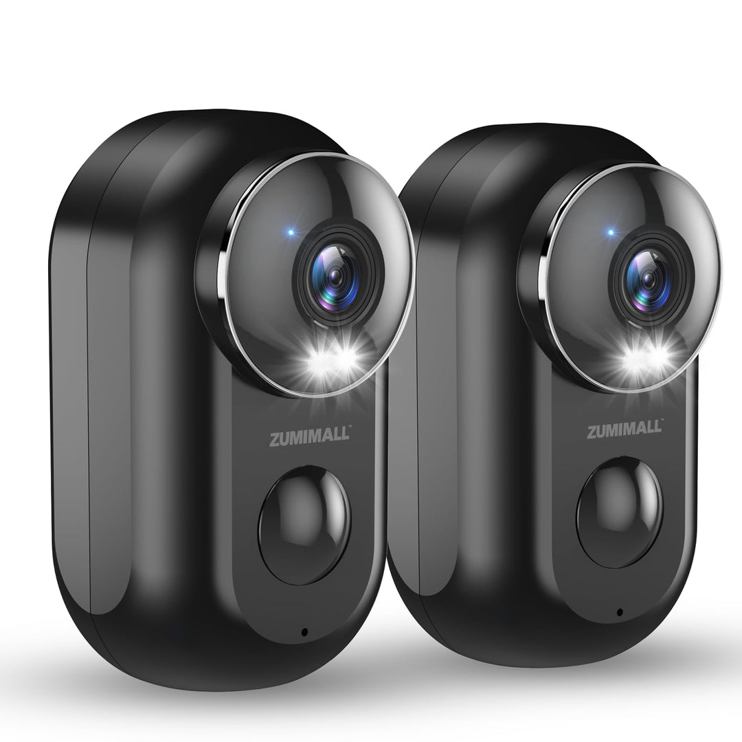 ZUMIMALL Überwachungskamera Aussen/Innen, 2 Pack WLAN Kamera Doppelständer mit Magnethalterung, 100%