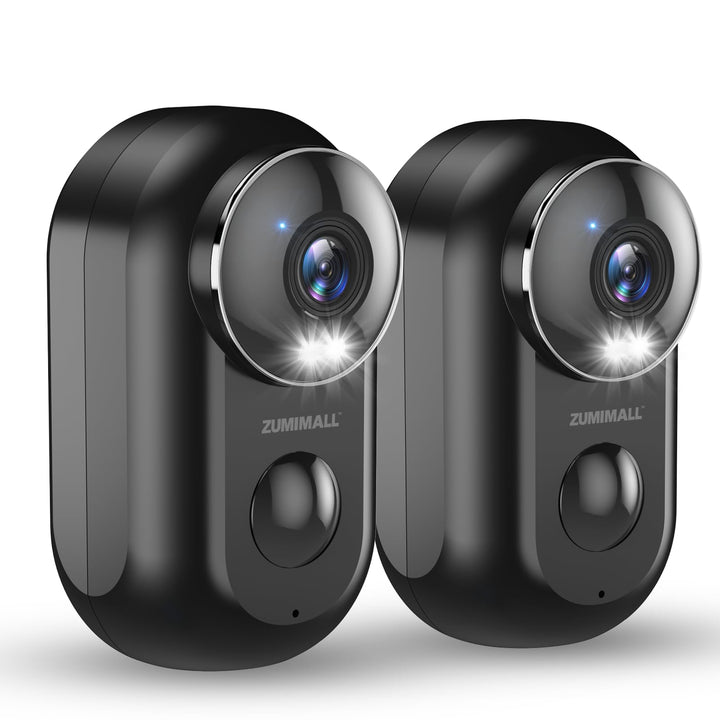 ZUMIMALL Überwachungskamera Aussen/Innen, 2 Pack WLAN Kamera Doppelständer mit Magnethalterung, 100%