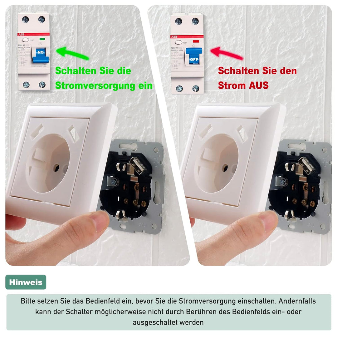 USB Steckdose System 55 Weiss Unterputz Schutzkontakt-Wandsteckdose Mit 2 USB Ladegerät für Handys,