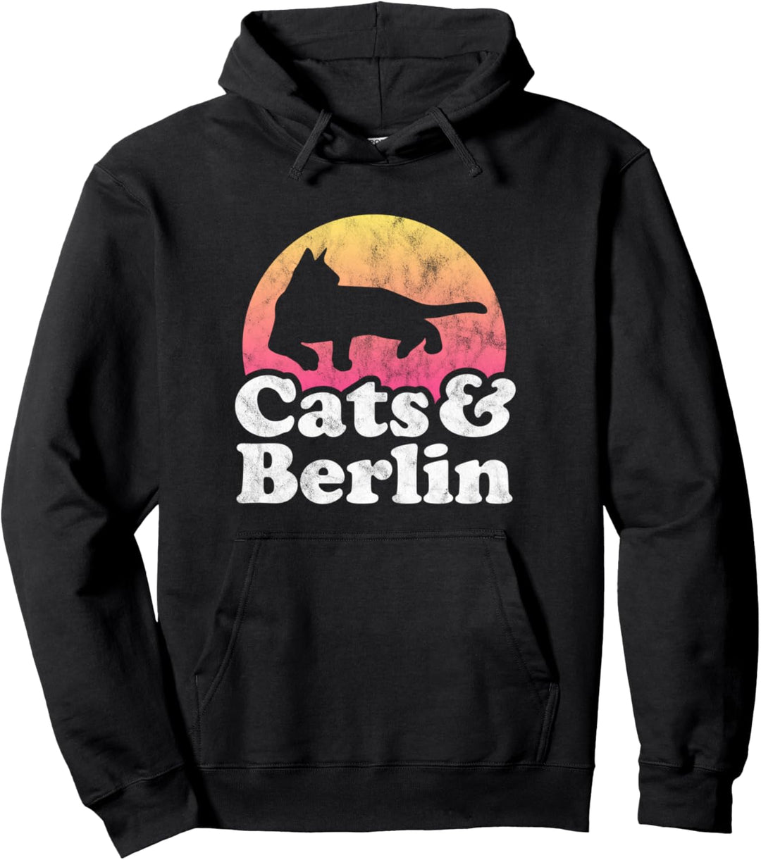 Cats and Berlin Herren oder Damen Katze und Deutschland Pullover Hoodie