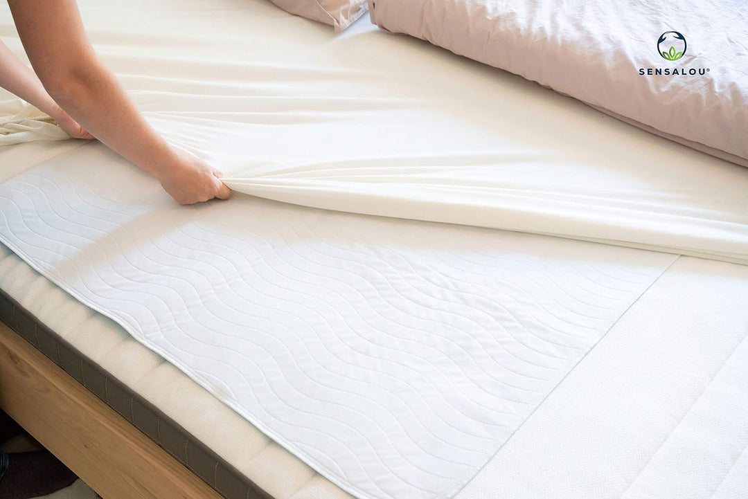 Sensalou Matratzen Auflage 75x90 cm - 2 Stück wasserdicht, waschbar - Inkontinenz Matratzenschutz Un