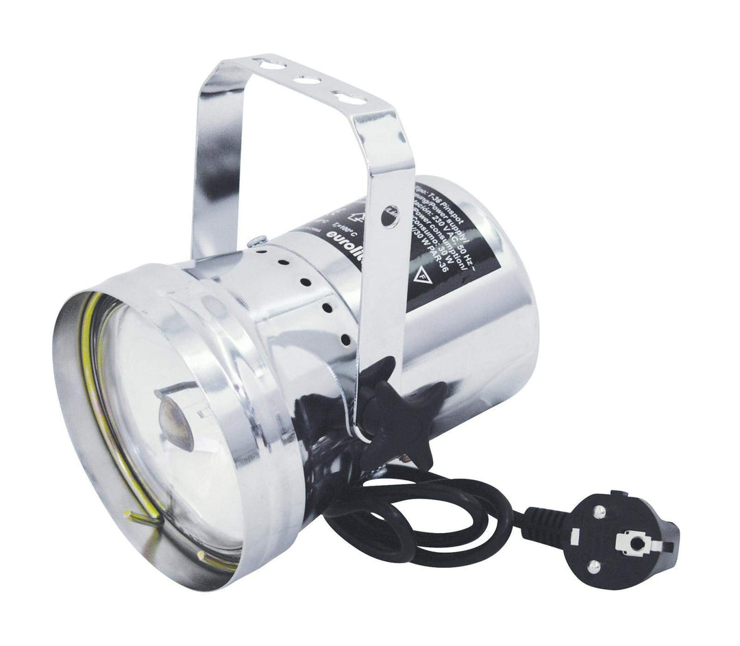 Eurolite T-36 Pinspot mit Stecker, silber für PAR-36 6 V/30-W-Lampe