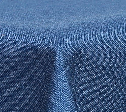 Textil Tischdecke - Leinen Optik - wasserabweisend Eckig 130x340 (Blau, ca. 130 x 340 cm) Blau ca. 1