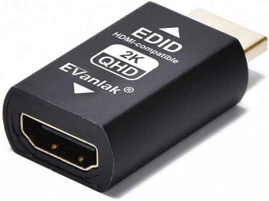 EVanlak Hdmi Edid Emulator Passthrough 3rd Generrtion Premium Aluminum Eliminated Emulator Adapter W