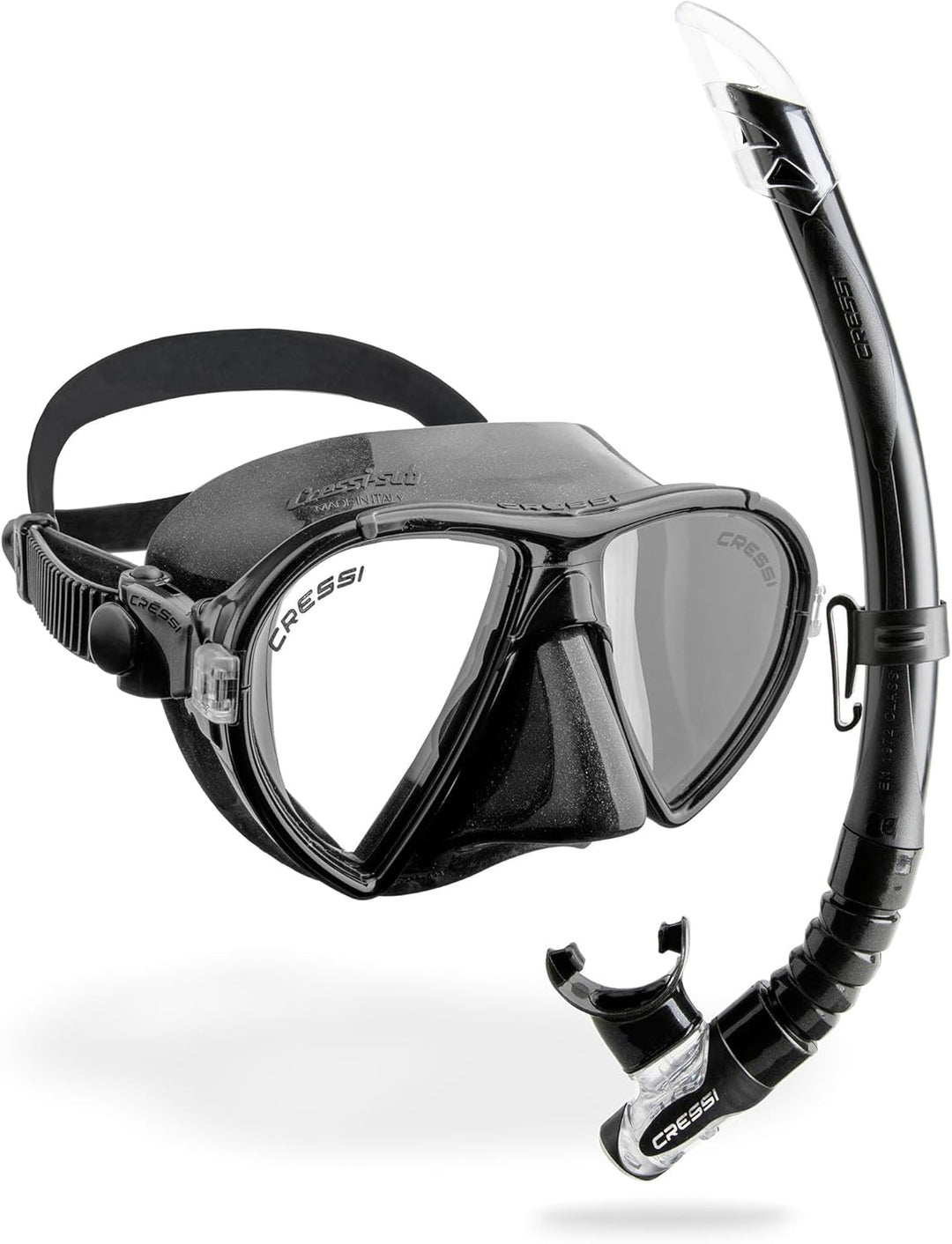 Cressi Tauchmaske Ocean Schnorchelset Schwarz/Schwarz, Schnorchelset Schwarz/Schwarz