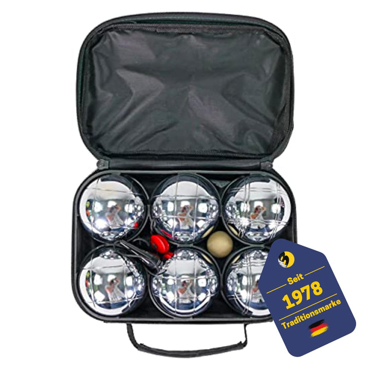 BEST SPORTING Boules-Set Metall I 6 Boule Kugeln &amp; 2 Zielkugeln I Boccia Spiel Outdoor I Boule-Set K