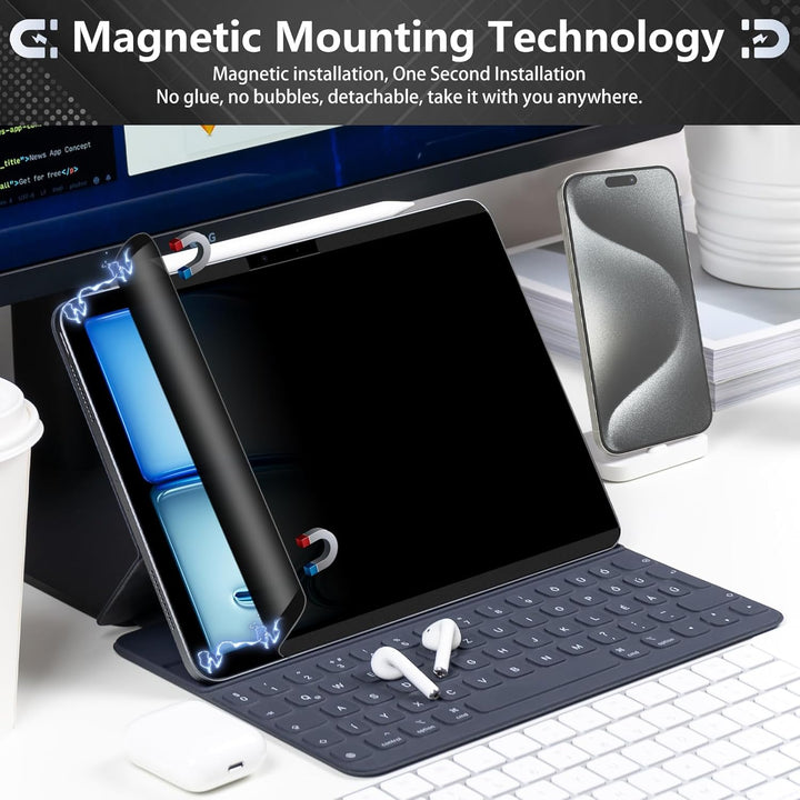 HaruYo Magnetischer Sichtschutz Kompatibel mit iPad Air 11 Zoll M2 (2024) Schutzfolie, Abnehmbar Ant