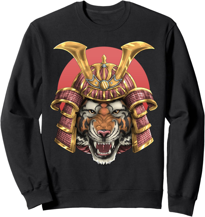 Tiger Samurai Japanese Warrior Harajuku Aethestic Vintage Sweatshirt