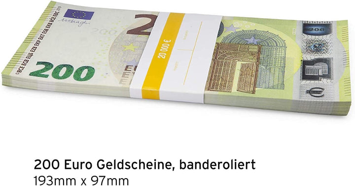 Litfax GmbH 200€ Euroschein/Euro-Geldscheine ca. 199x103 mm/banderoliert, je Pack. 75 Stück (10 PG)