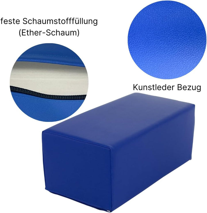 ATC Handels GmbH Stufen-Lagerungskissen 50 x 25 x 20cm aus qualitativem Ether-Schaum mit Kunstlederb