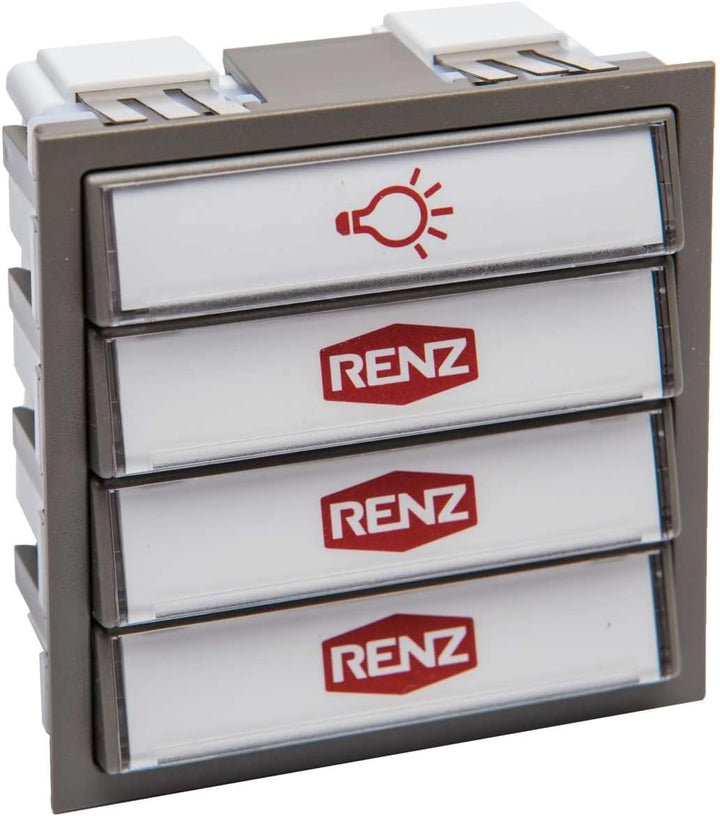 RENZ Tastenmodul mit 1 Lichttaster &amp; 3 Klingeltaster grau RENZ Nummer 97-9-85276
