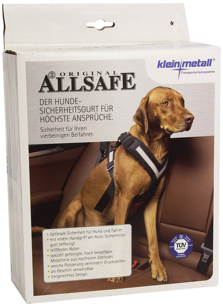 KLEINMETALL Allsafe Gürtel der Sicherheit für Hunde, Schwarz, Grösse M, M