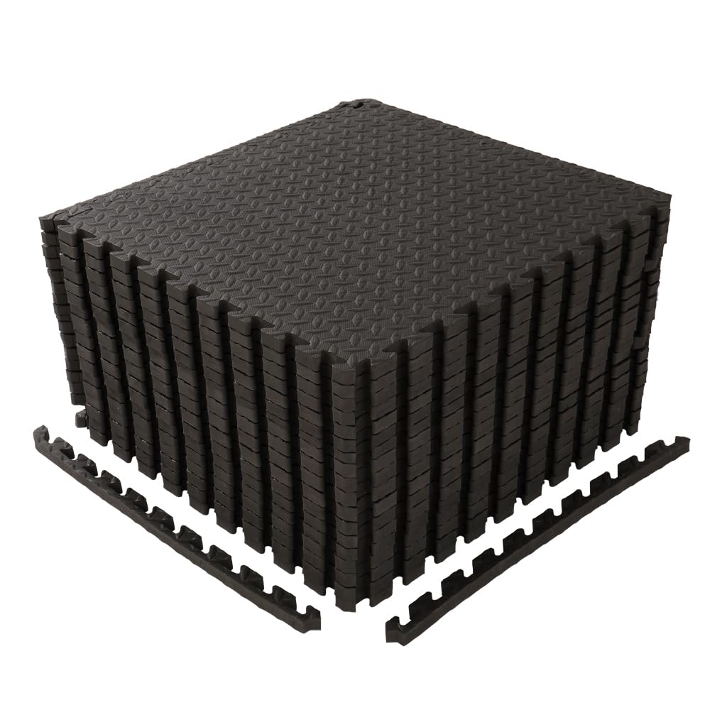LEADZM 18-72 Bodenschutzmatte Set, Schutzmatten, 60 x 60 x 1 cm, EVA Turnmatten, Gymnastikmatten, Pu