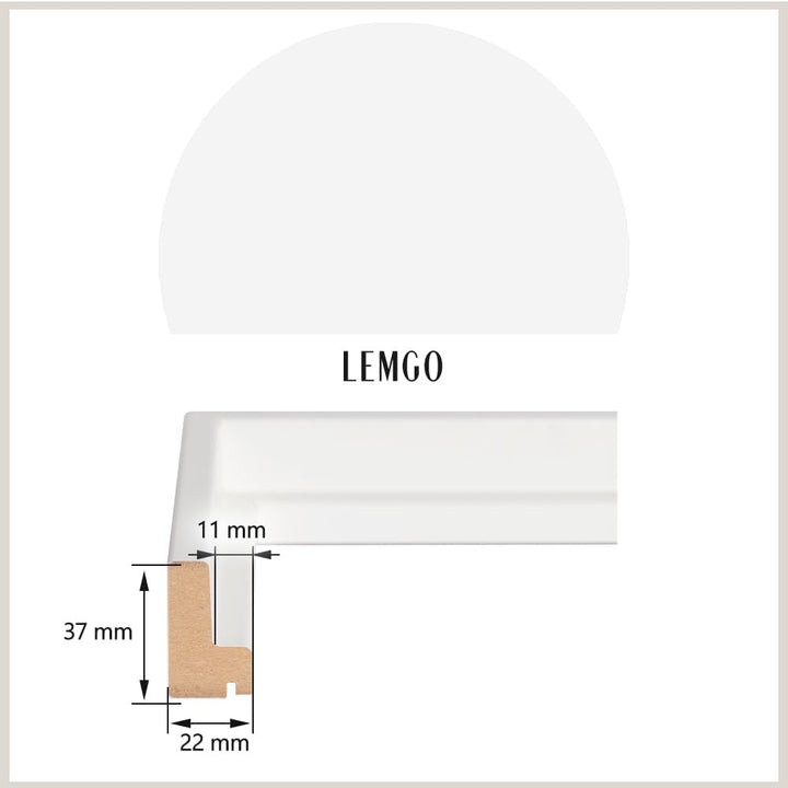 Bildershop-24 Schattenfugenrahmen Lemgo für Keilrahmenbilder und Leinwände 90x150cm Weiss Matt