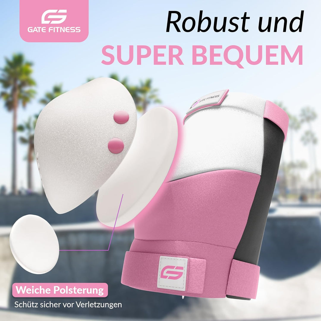 GATE FITNESS® Protektoren Set für Kinde & Erwachsene - Schutzausrüstung Set [6 Teilen] Knieschützer