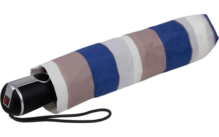 Knirps Regenschirm Damen Taschenschirm Large Duomatic Stripe (Stripe Blue), Stripe Blue