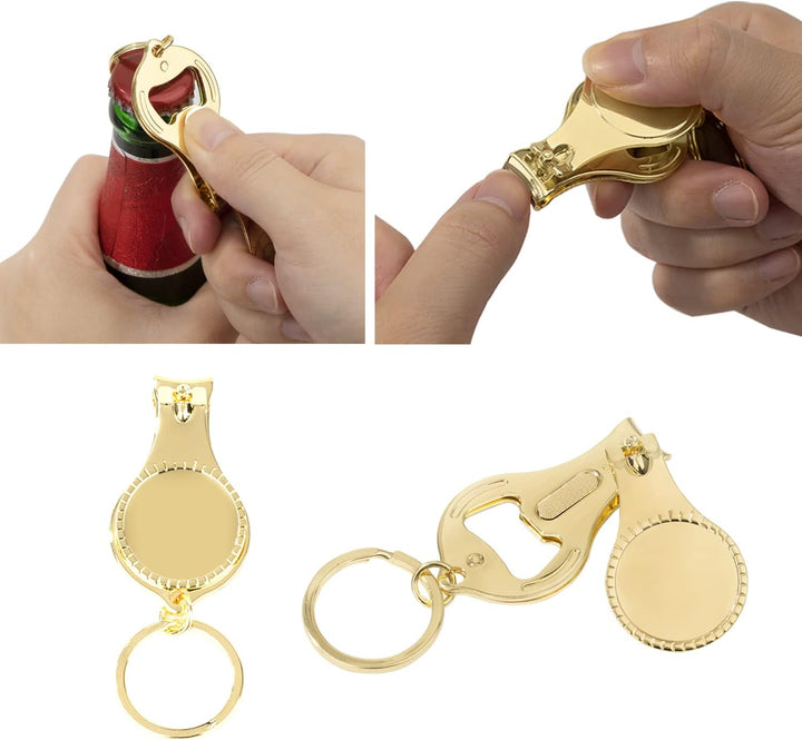20 stücke Personalisierte Gold Flaschenöffner Nagel Clipper Keychain Vielseitig & Langlebig, Private