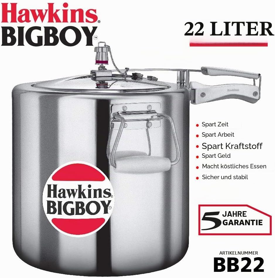 Hawkings Bigboy Schnellkochtopf aus Aluminium 22 Litre, 22 Litre