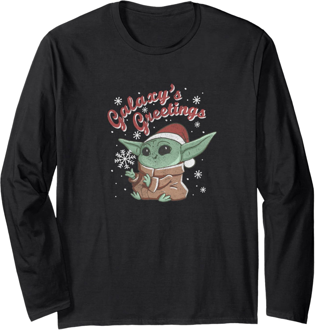 Star Wars The Mandalorian Child Holiday Greetings Langarmshirt