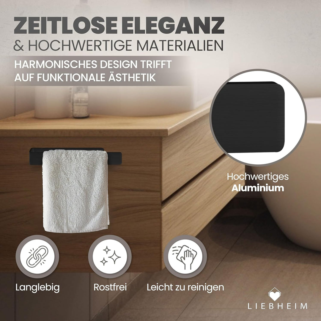 LIEBHEIM Handtuchhalter ohne Bohren - 3M Montage Klebeband & extra grosse Klebefläche - Handtuchstan
