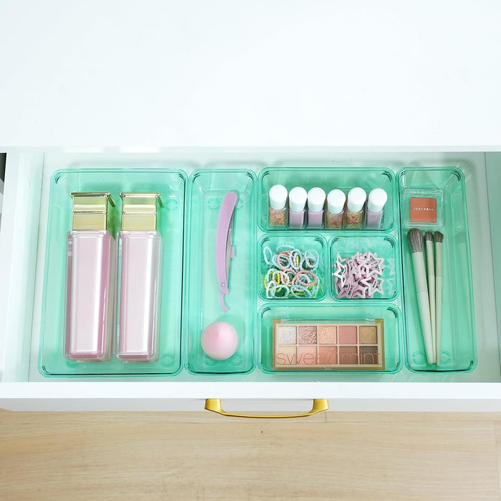 Schubladen Organizer, 25 Stück in 4 Grössen, Kunststoff, Schminktisch und Make-up Organizer, Ordnung