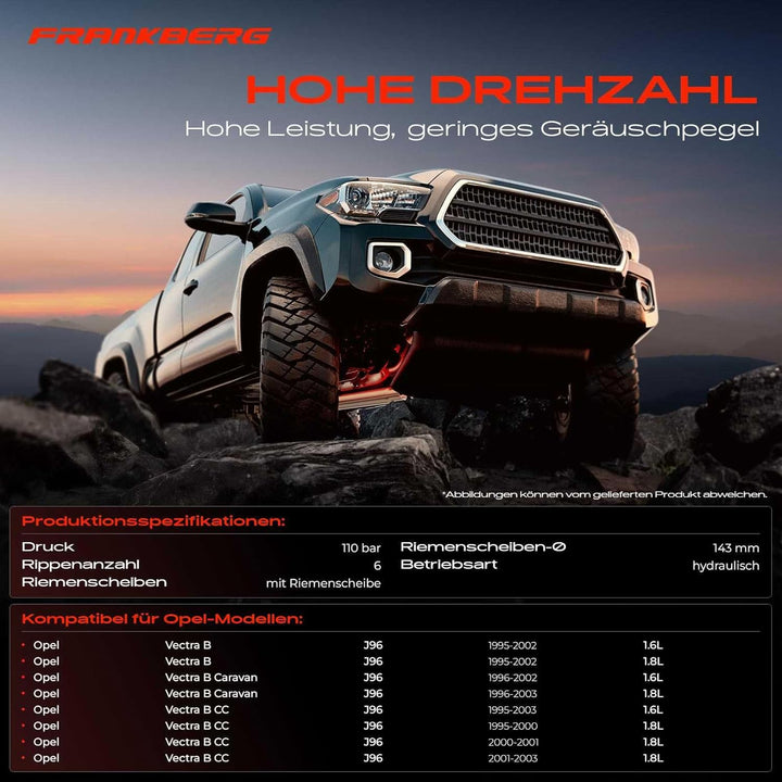 Frankberg Servopumpe Hydraulikpumpe Lenkung Kompatibel mit Vectra B Caravan 31 1.6L 1.8L 1996-2003 V